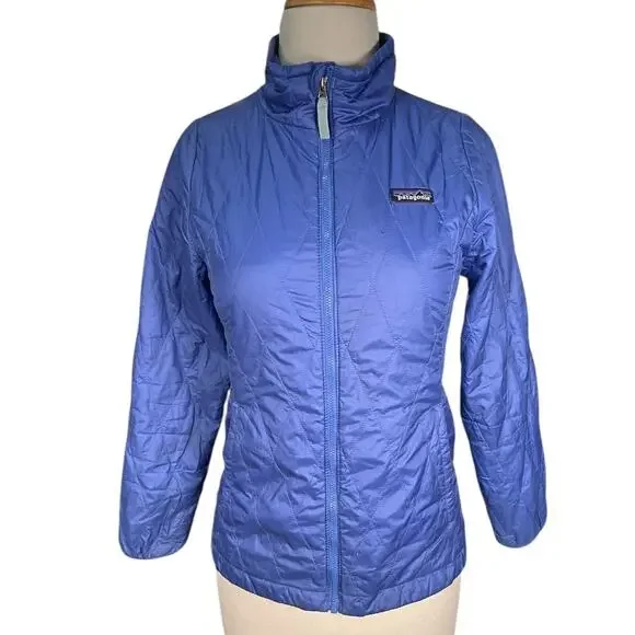 Patagonia Girls Kids Large 12 Quilted Jacket Blue Purple Lightweight Puffer Y2K